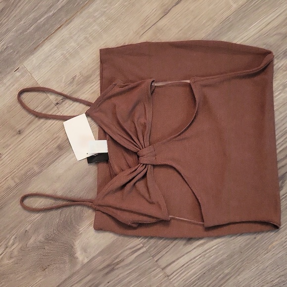 H&M dress l dark tan l summer l cut out l nwt l date night l club l dress - Picture 1 of 6